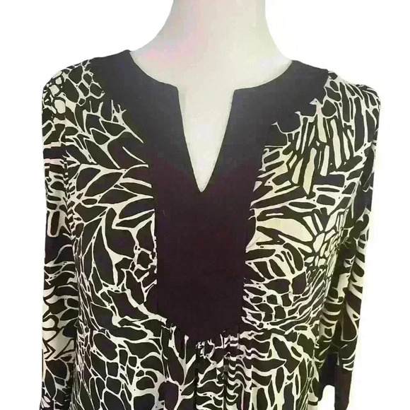 Coldwater Creek Dress Size M Black White Pullover Flowy Career Graduation - Picture 4 of 8